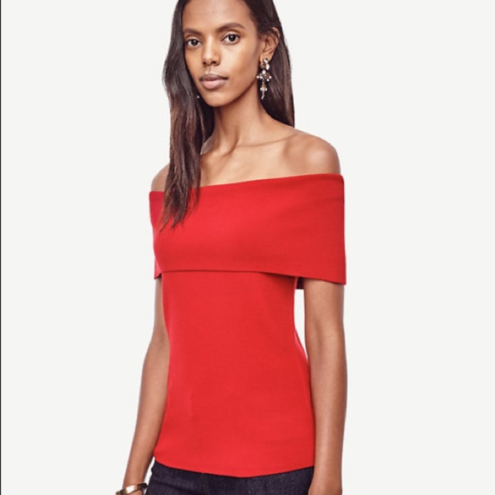 Ann Taylor off the shoulder pink sweater (new, never worn)